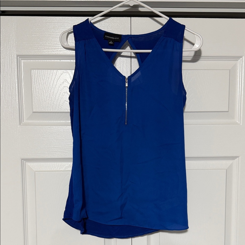 Prabal Gurung Royal Blue Sleeveless Blouse